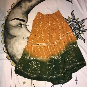 Green/Gold Gypsy Skirt